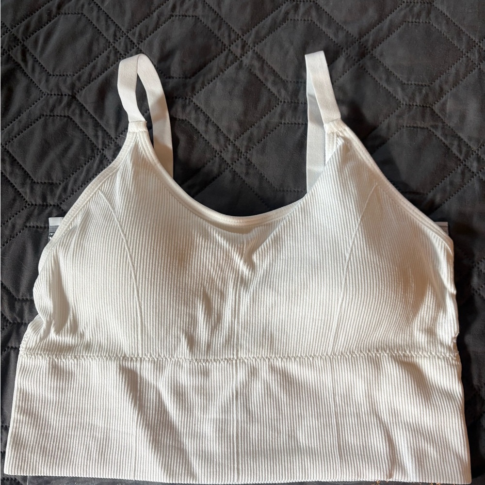 SHEIN White Ribbed Bra